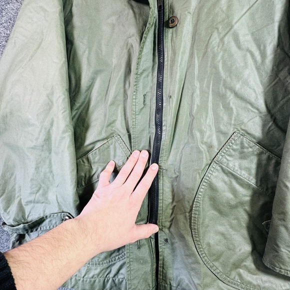 Woolrich Waxed Jacket Women's XL Green Wool Lined Corduroy Vintage USA Made 90s - Picture 4 of 16